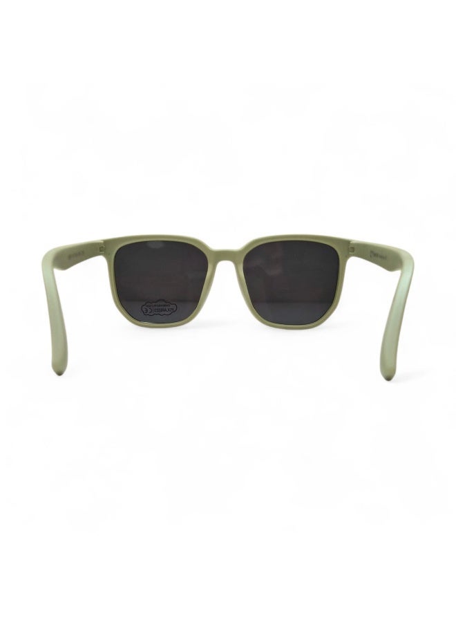 Kids Polarized Square Sunglasses – Matte Sage Green – UV400 Protection for Kids (Age 6 -12) - Image 5